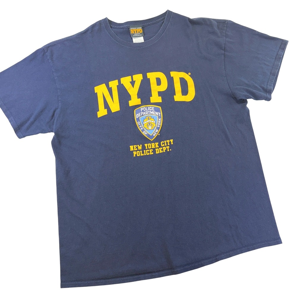 NYPD New York City Police Department Navy Blue Graphic T-Shirt XL 1001